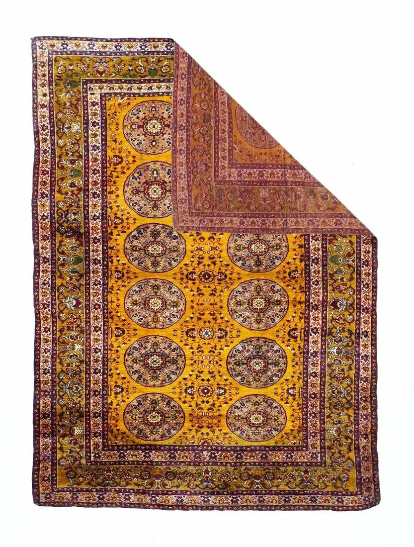 Antique Turkish Silk Rug 4'5'' X 6'3'' - 2