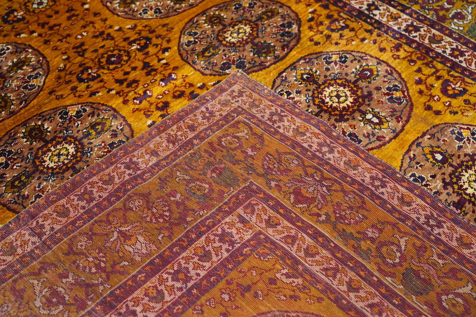 Antique Turkish Silk Rug 4'5'' X 6'3'' - 5