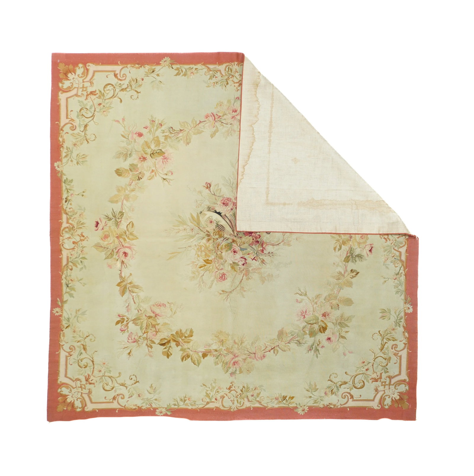 Antique Aubusson Rug 5'0'' X 5'0'' - 2