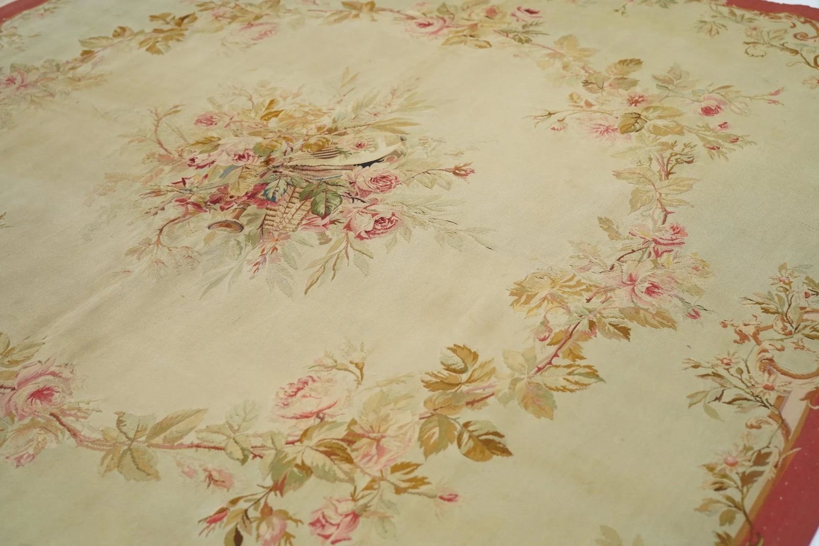 Antique Aubusson Rug 5'0'' X 5'0'' - 5