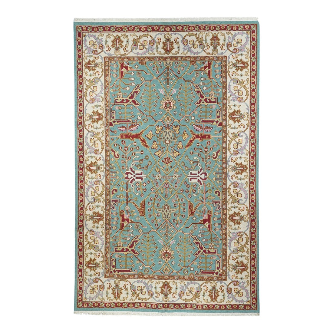 Turkish Sumak Rug 6'0" X 9'0": Turkish Sumak Rug 6'0" x 9'0". A technique rather than a specific type, in which warps are wrapped by colored wefts to create a pattern. Caucasian, Turkish, Persian and other types. Produces a flat