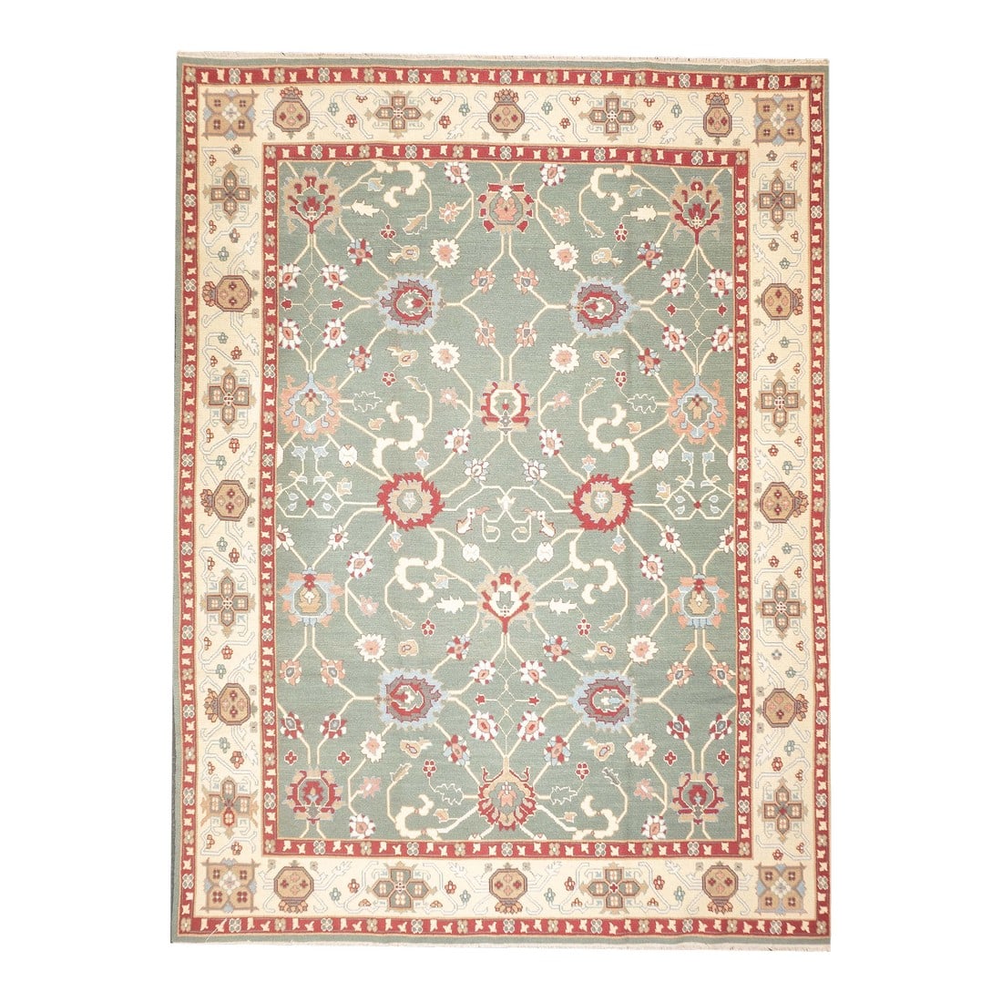 Turkish Sumak Rug 9'0" X 12'0": Turkish Sumak Rug 9'0" x 12'0". A technique rather than a specific type, in which warps are wrapped by coloured wefts to create a pattern. Caucasian, Turkish, Persian and other types. Produces a flat