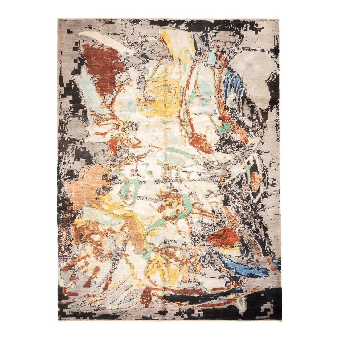 Fine Contemporary Wool Rug 8'6'' X 11'5": Fine Contemporary Wool Rug 8'6'' x 11'5". Recent trends including borderless, abstract, painterly, geometric, non-objective, non-traditional, restricted palette and textural variation (e.g., high and