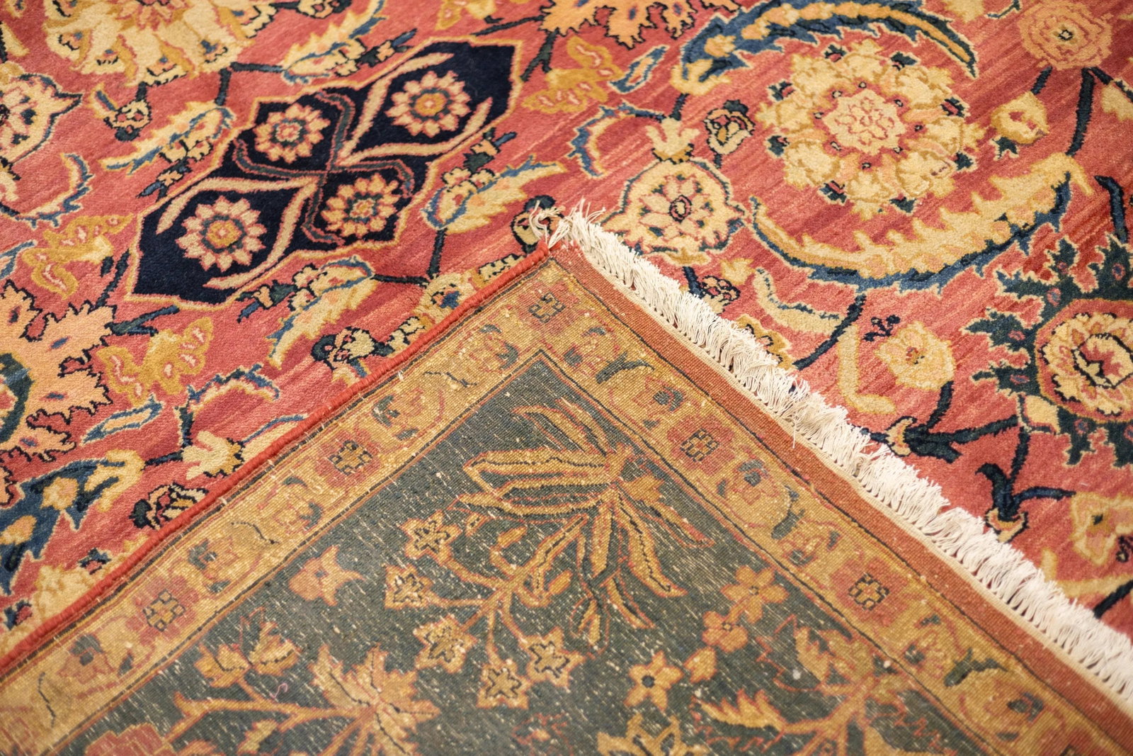 Antique Indian Agra Wool Rug 8'11" X 12'1" - 13