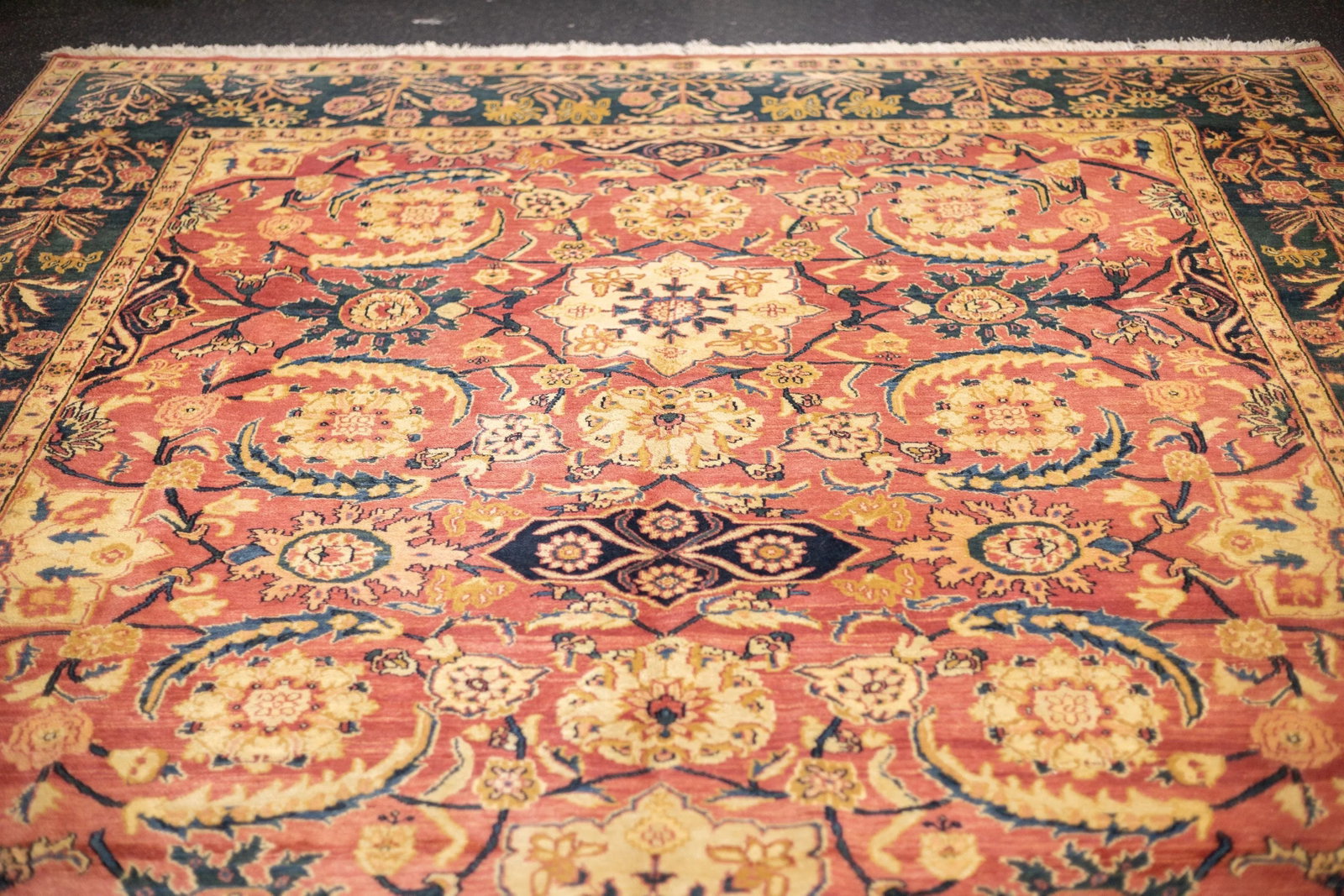 Antique Indian Agra Wool Rug 8'11" X 12'1" - 8