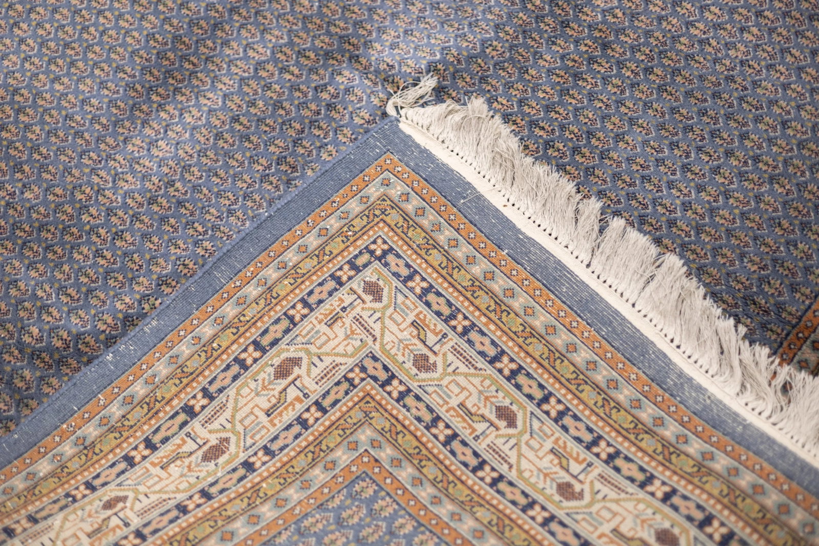 Mid Century Indo Tabriz Wool Rug 6'6" X 9'9" - 12