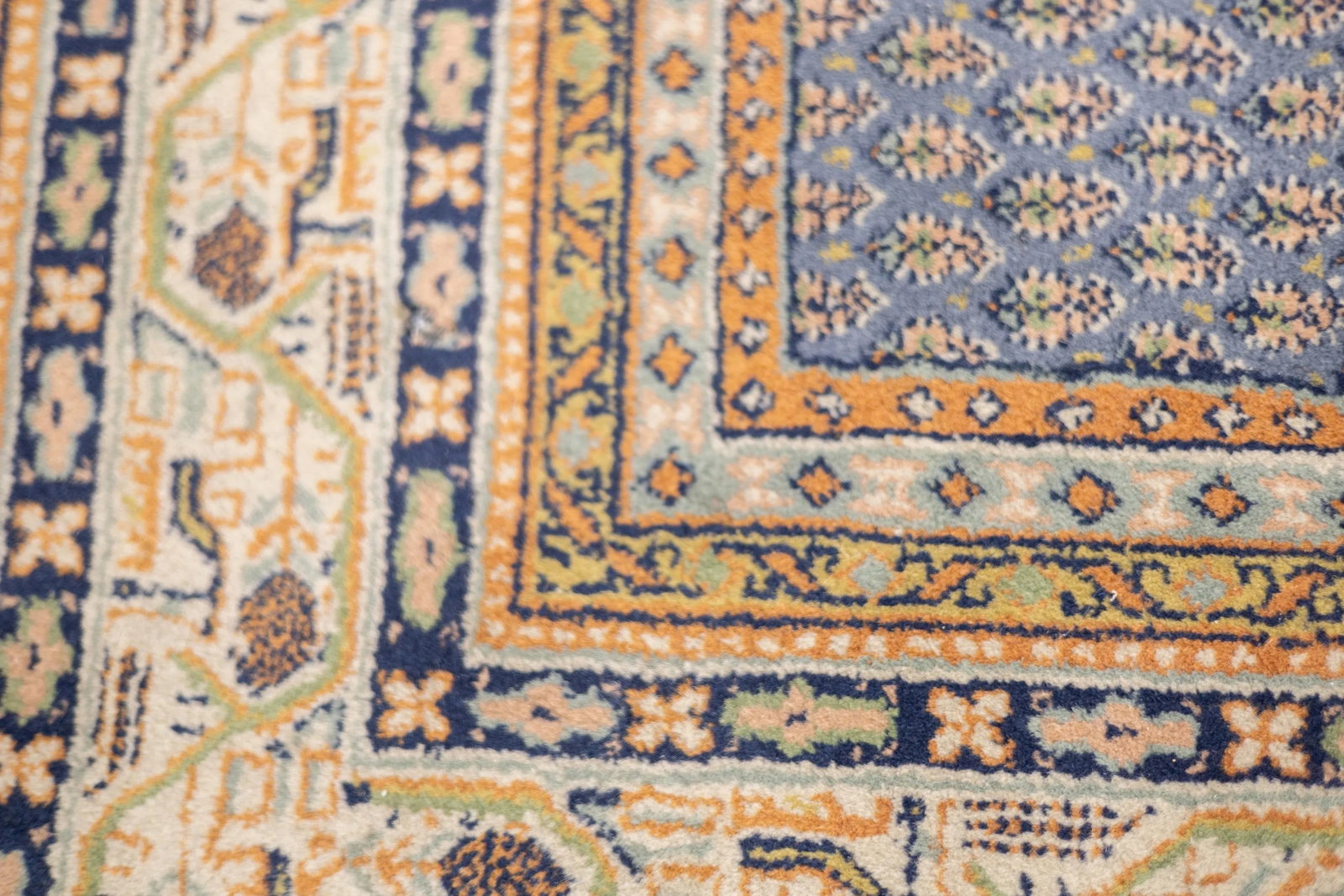 Mid Century Indo Tabriz Wool Rug 6'6" X 9'9" - 5