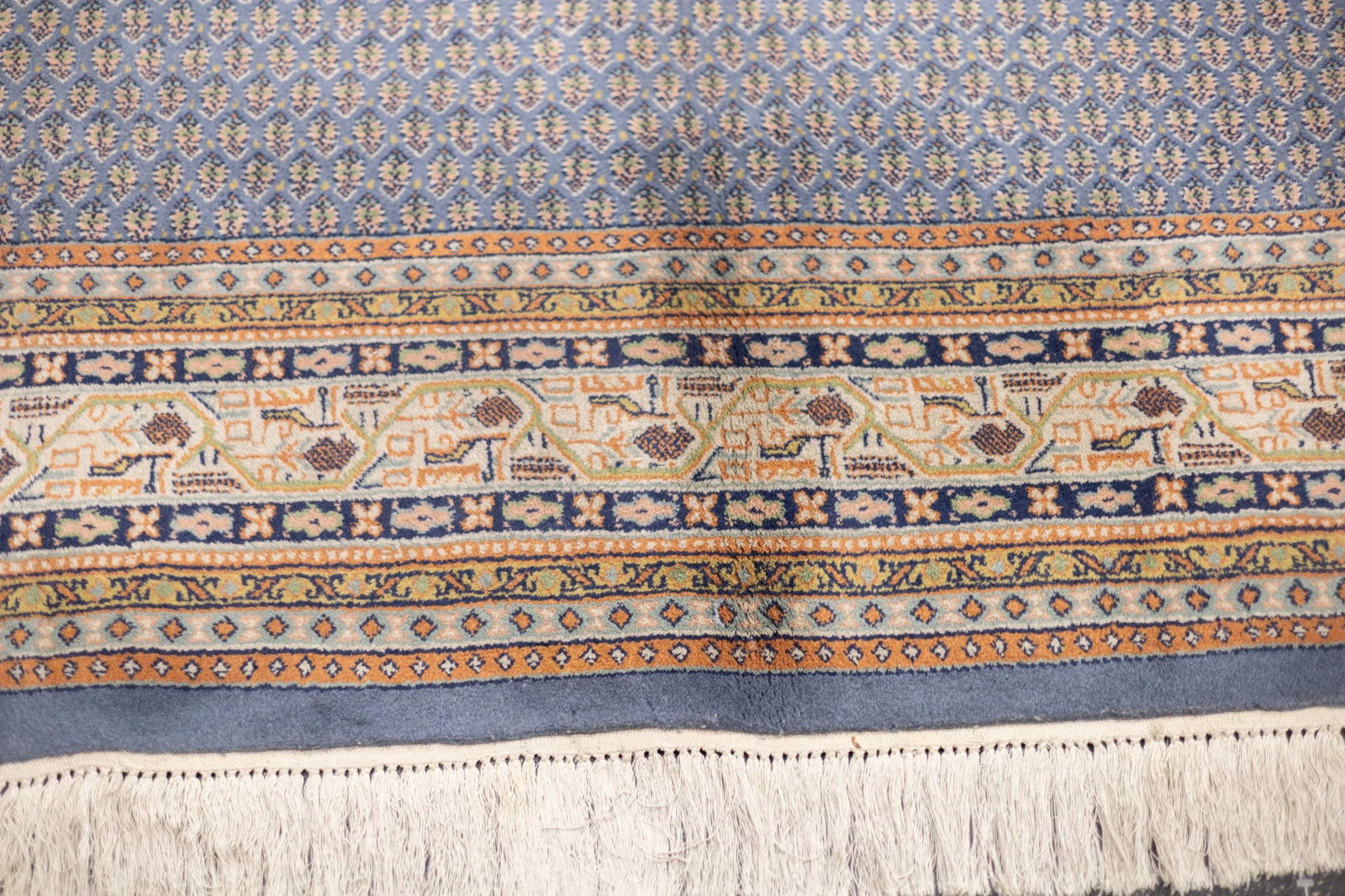 Mid Century Indo Tabriz Wool Rug 6'6" X 9'9" - 6