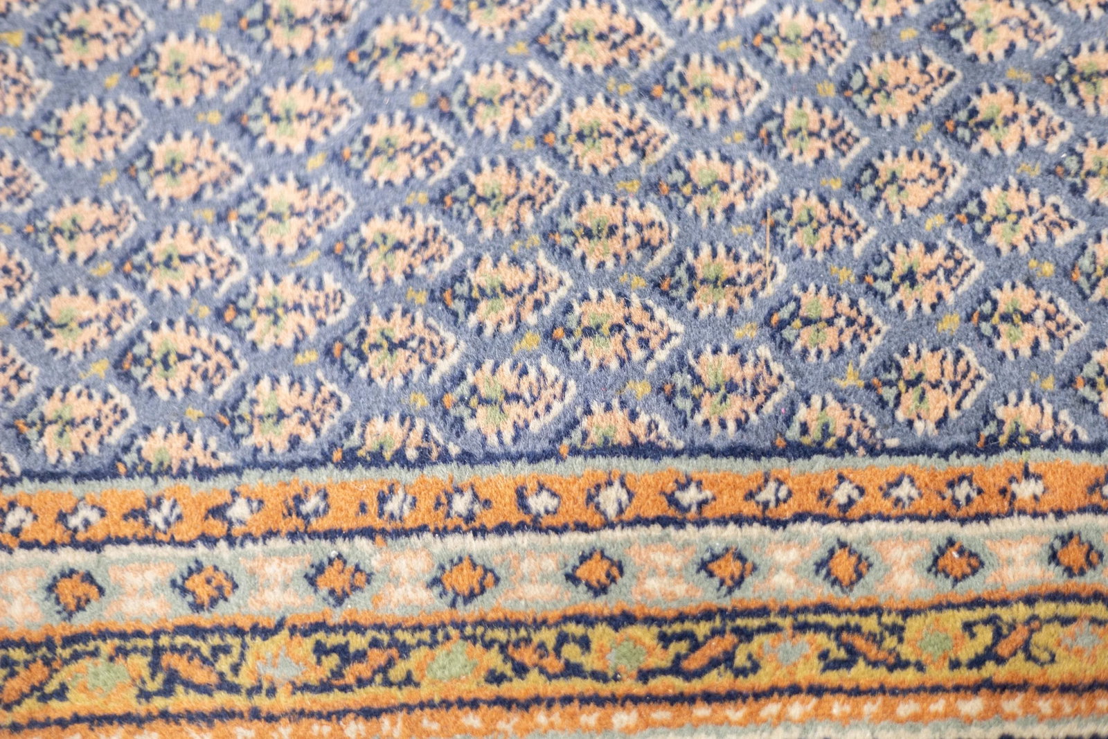 Mid Century Indo Tabriz Wool Rug 6'6" X 9'9" - 7