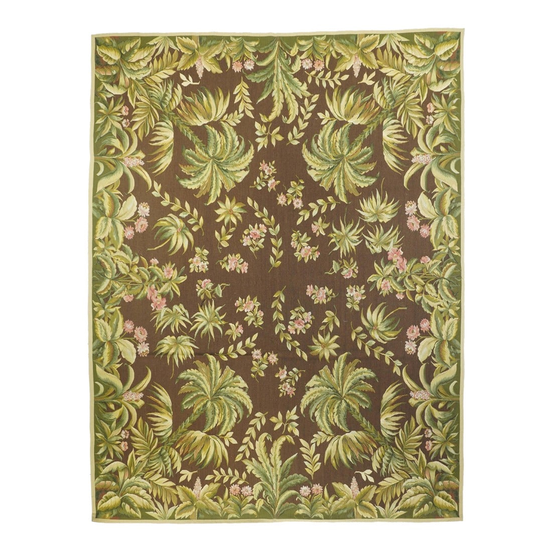 Aubusson Rug 8'0" X 10'0": Aubusson Rug 8'0" x 10'0". Refers generally to modern carpets in tapestry technique and inspired by French Aubusson designs of the 18th and later centuries. Geometric or semi-floral. Scatters