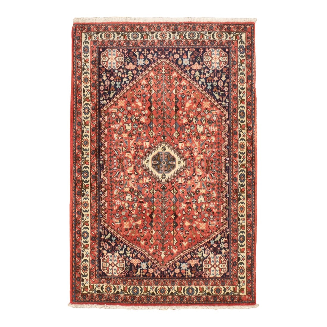 Vintage Bidjar Rug 3'0" X 5'3'': Vintage Bidjar Rug 3'0" x 5'3''. The town and surrounding Kurdish carpets of the eponym city, often in room or larger sizes. All wool before 1920, cotton warp afterward. Medallion and allover