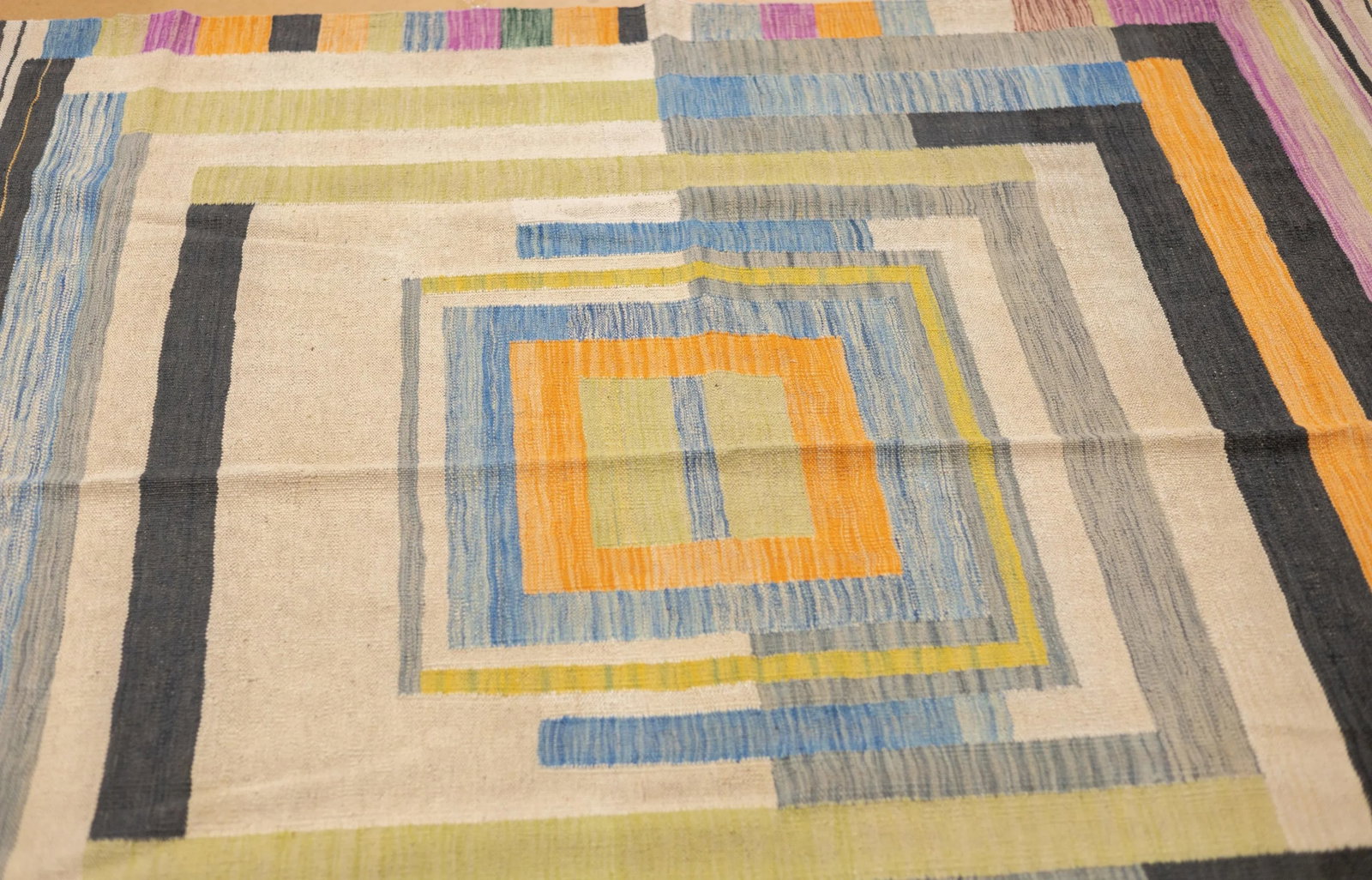 Fine Contemporary Turkish Kilim Flat Weave Wool Rug 5'8" X 8'0" - 7