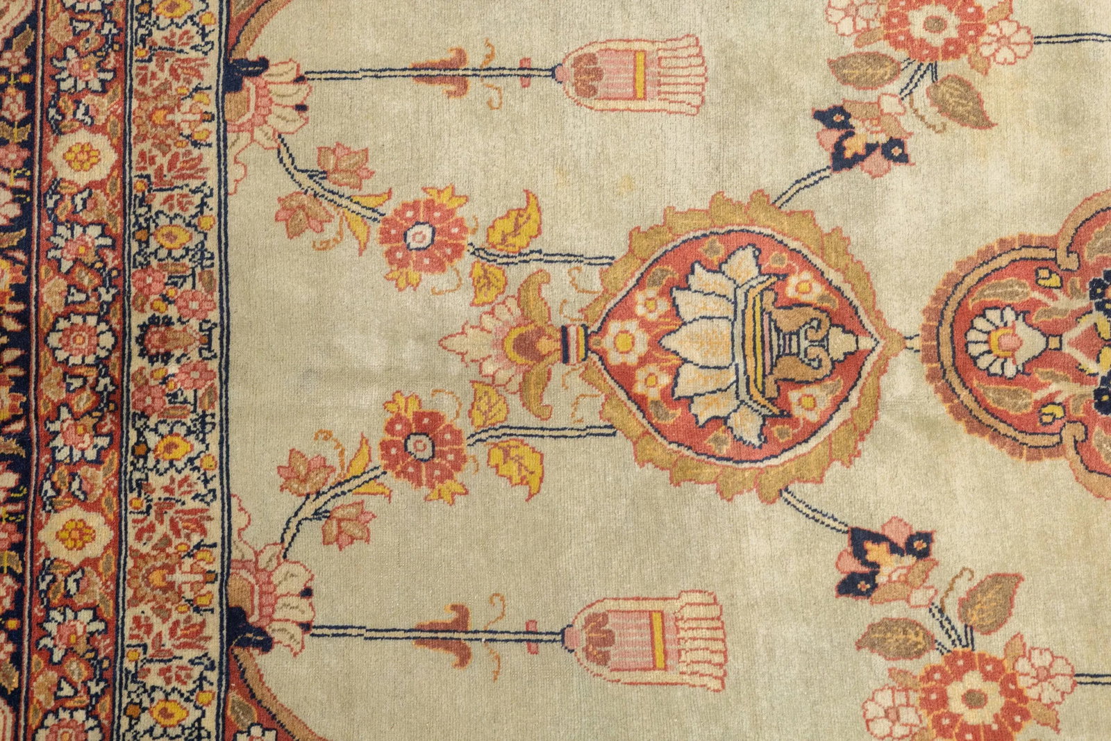 Antique Persian Haji Jalili Tabriz Rug 9'1'' X 12'9'' - 11