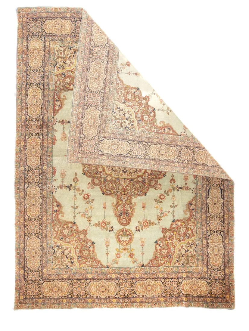 Antique Persian Haji Jalili Tabriz Rug 9'1'' X 12'9'' - 2