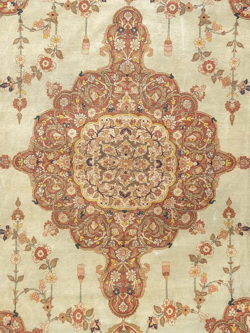 Antique Persian Haji Jalili Tabriz Rug 9'1'' X 12'9'' - 3