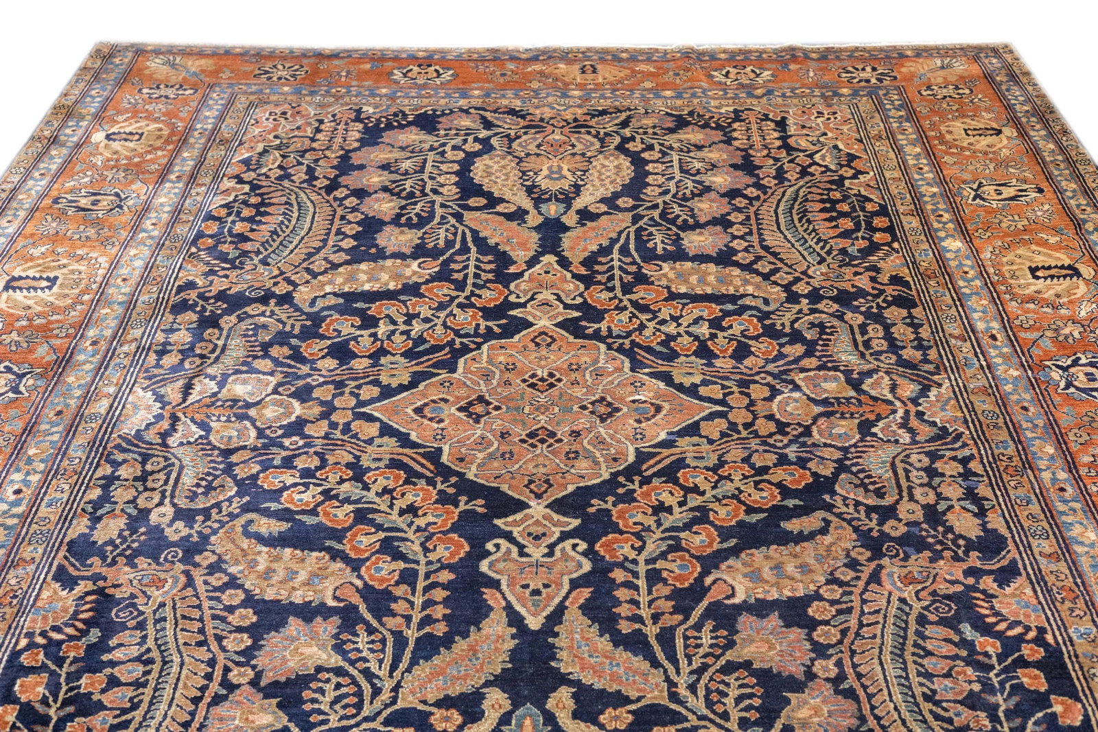 Antique Farahan Sarouk Rug 8'6'' X 11'2'' - 8