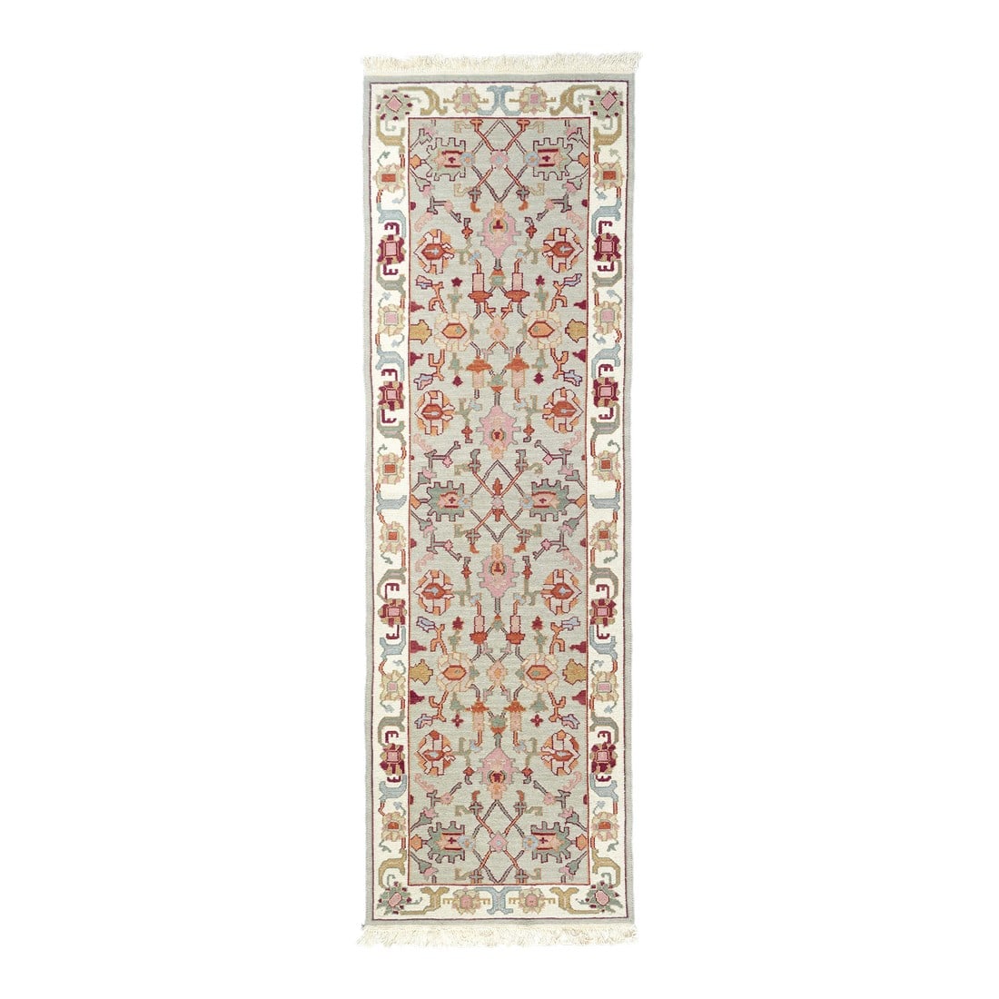 Turkish Sumak Runner 2'6'' X 8'0": Turkish Sumak Runner 2'6'' x 8'0". A technique rather than a specific type, in which warps are wrapped by colored wefts to create a pattern. Caucasian, Turkish, Persian and other types. Produces a