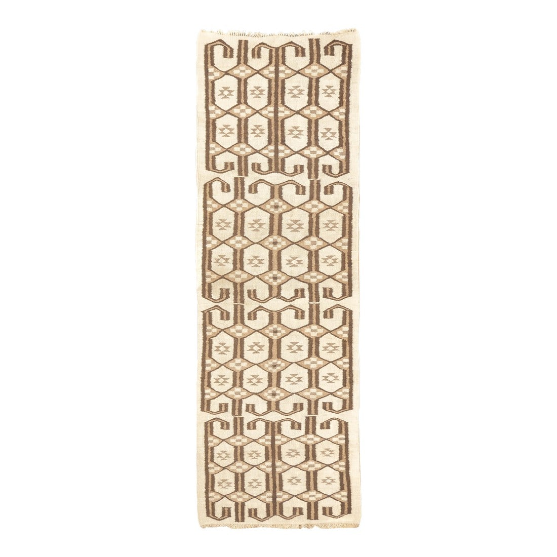 Fine Vintage Moroccan Runner 3'5'' X 10'3'': Fine Vintage Moroccan Runner 3'5'' x 10'3''. Comprising both the nomadic Berber rugs of the Atlas Mountains, with very thick piles, coarse knotting and limited palettes, and the more colorful, coarse