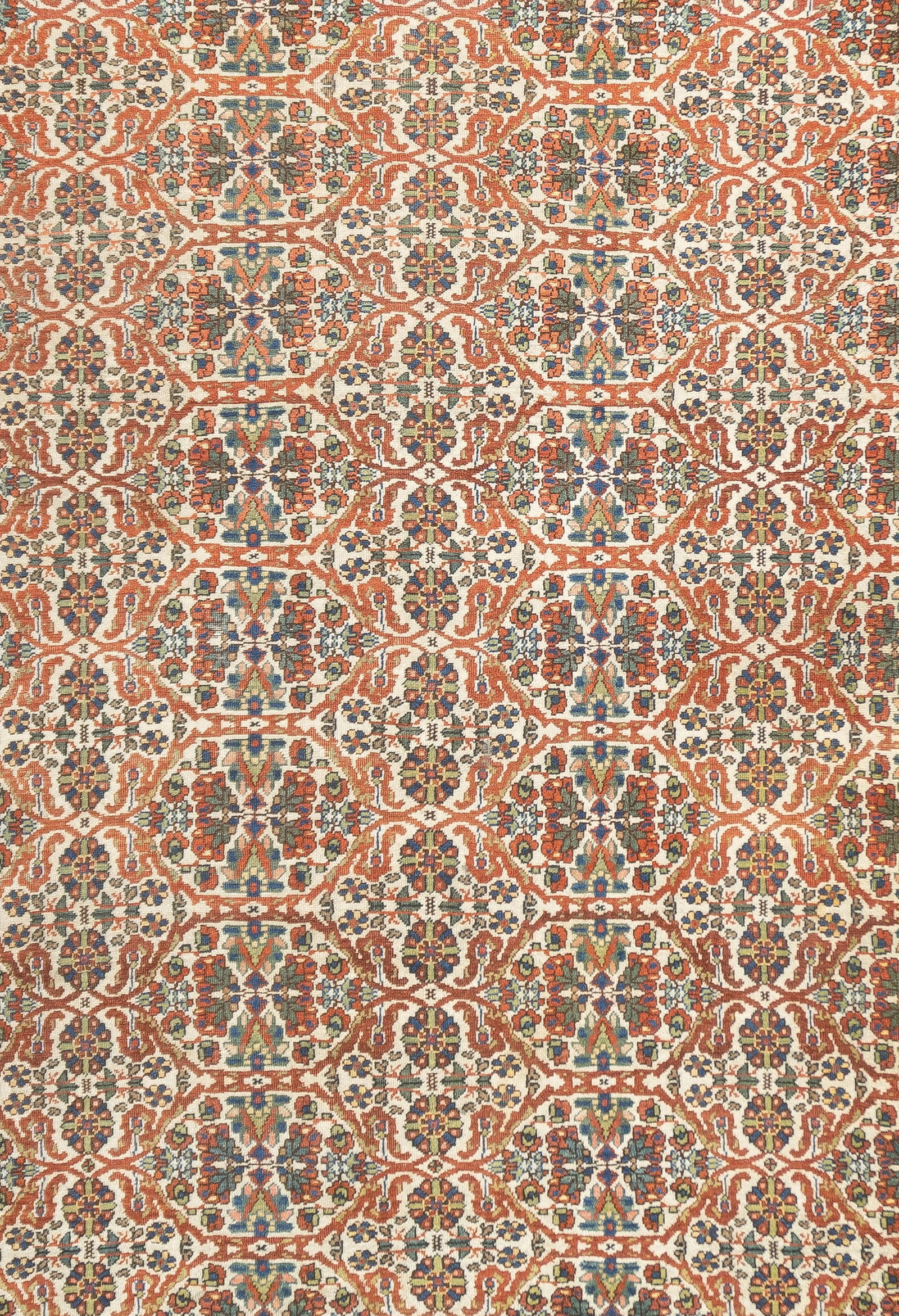 Late 18th Century Ivory Persian Qashqai Rug 6'11'' X 10'6'' - 3