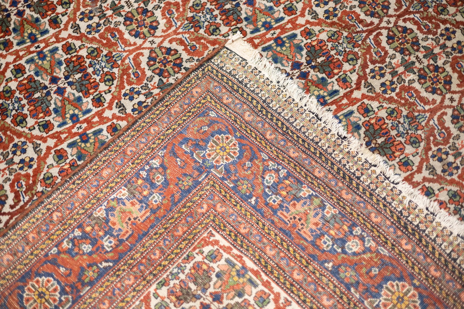 Late 18th Century Ivory Persian Qashqai Rug 6'11'' X 10'6'' - 8