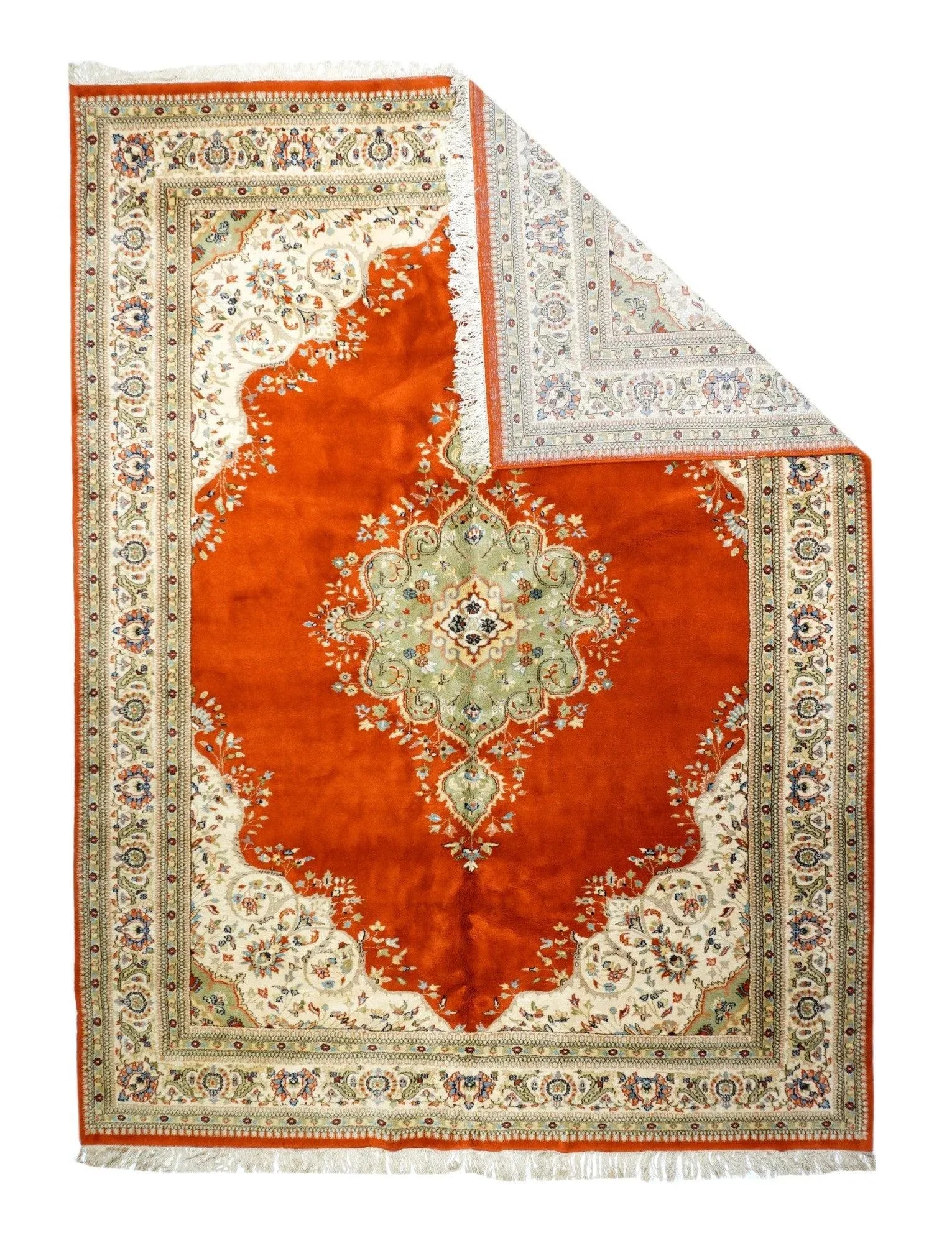 Contemporary Hand Knotted Red Tabriz Rug 8'10'' X 11'10'' - 2