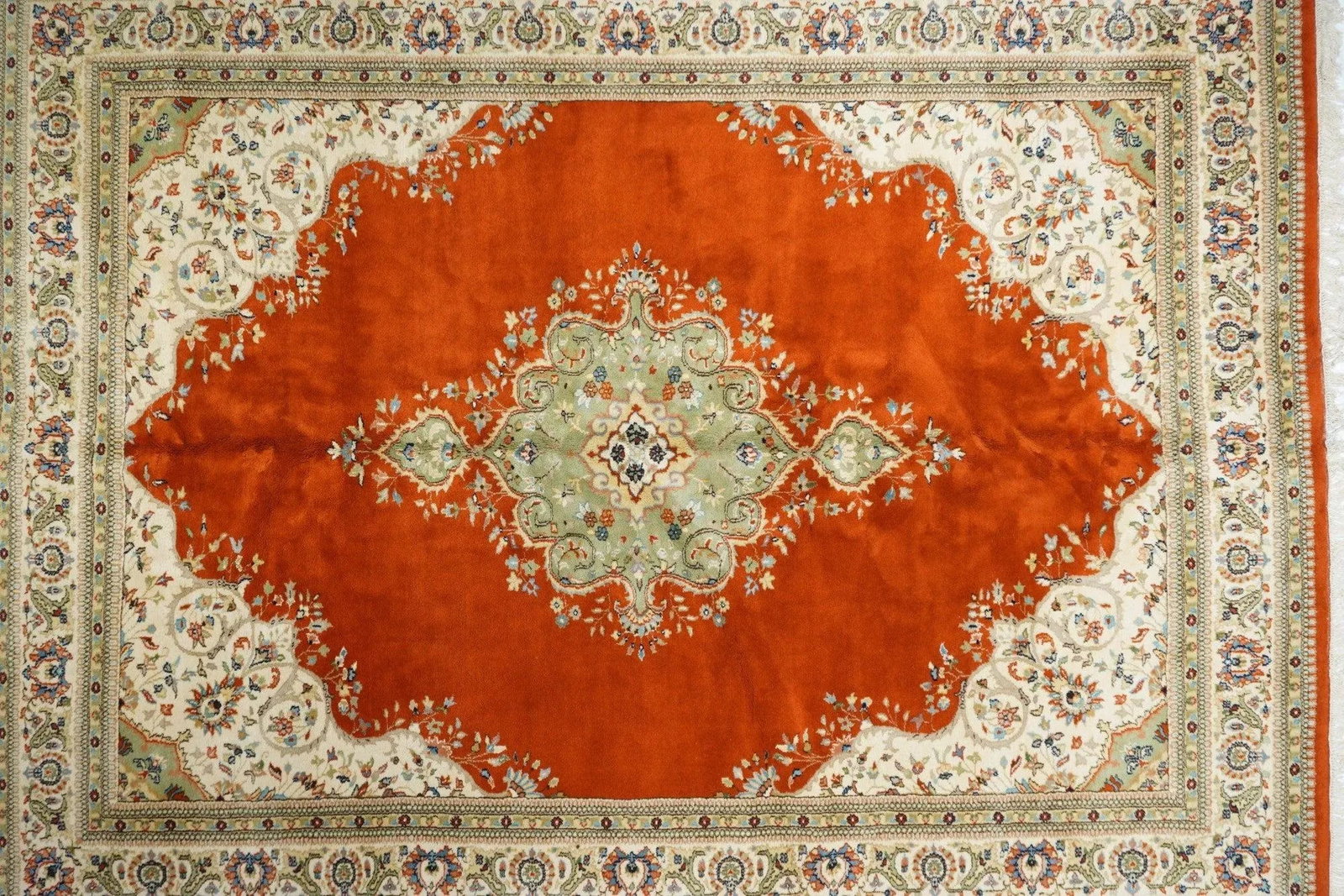 Contemporary Hand Knotted Red Tabriz Rug 8'10'' X 11'10'' - 3