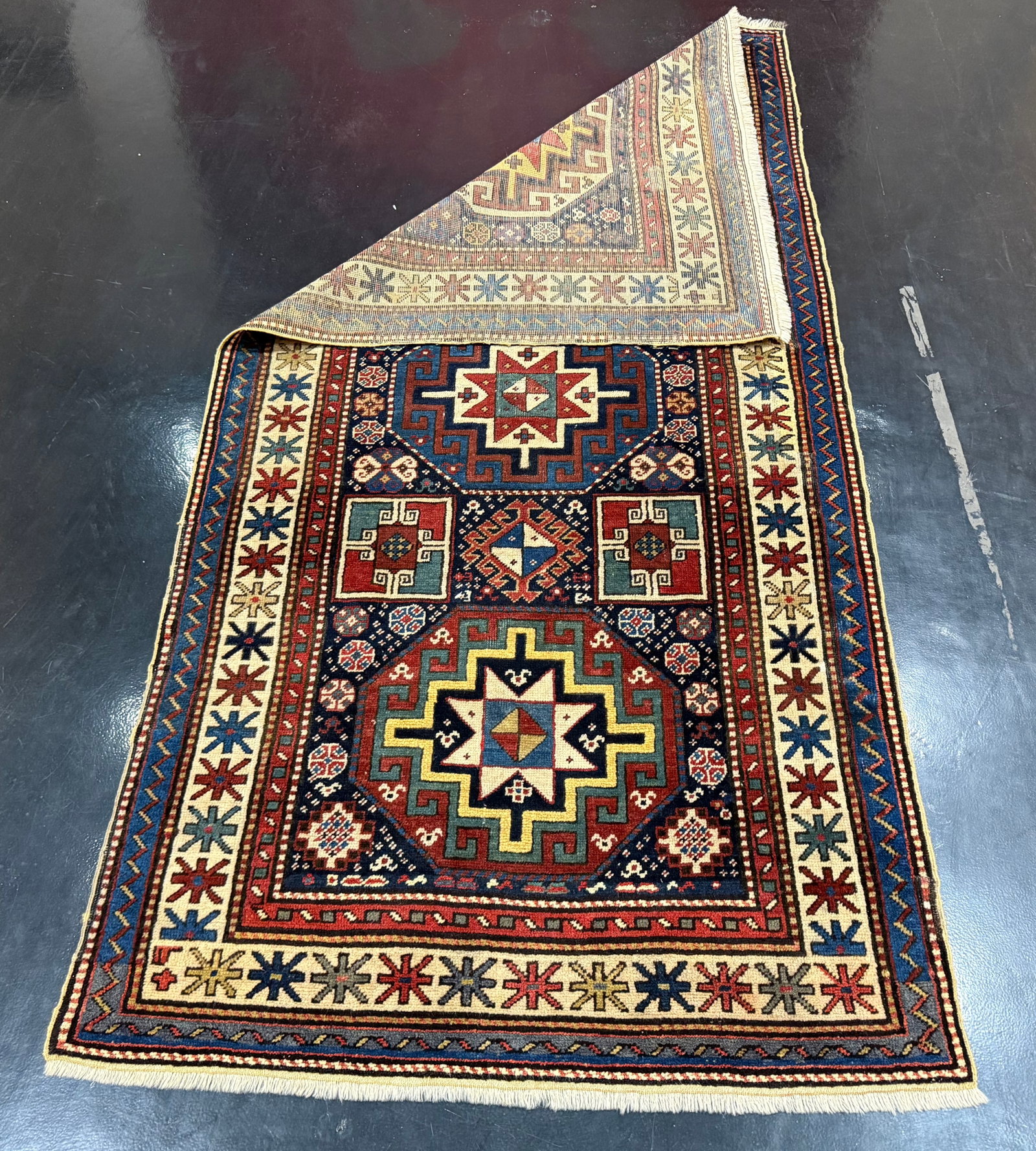 Antique Caucasian Kazak Rug 3'3" X 6'5" - 3