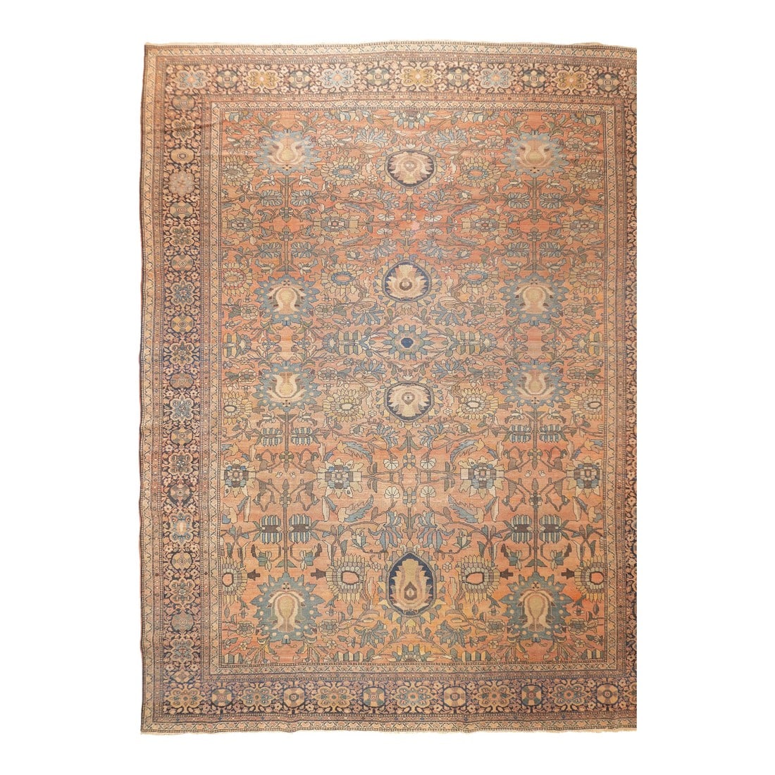 Antique Malayer Rug 8'11'' X 11'5'': A large town in the Greater Hamadan Weaving Area, specializing in single-wefted scatters, room sizes, gallery carpets, long rugs and occasional runners. Numerous satellite villages. Wide range of char