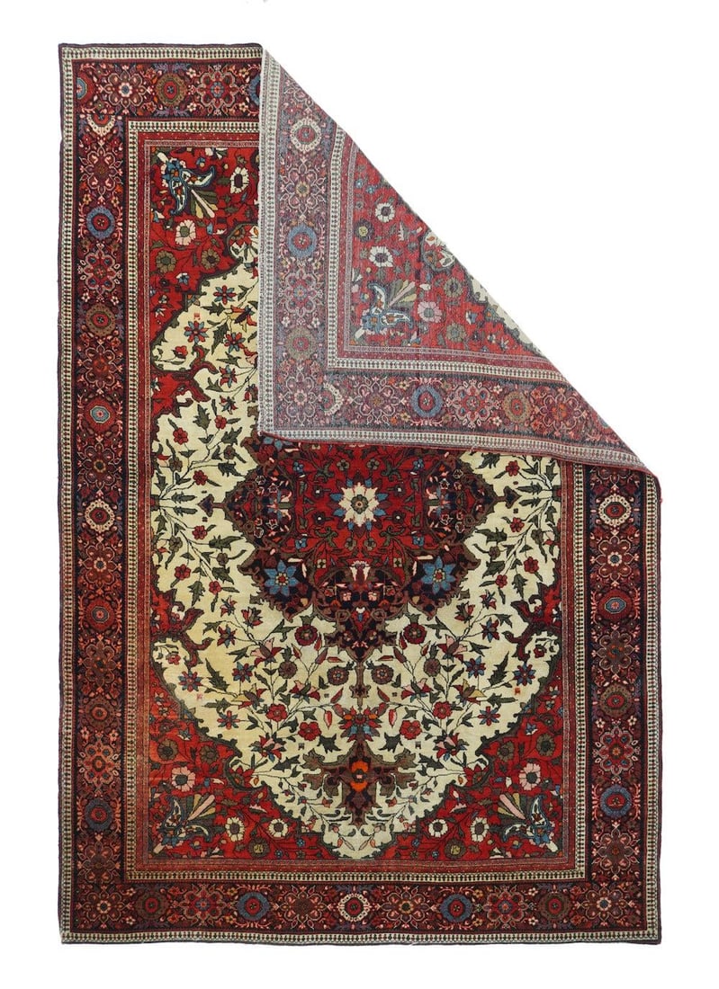 Antique Farahan Sarouk Rug 4'3'' X 6'4'' - 2