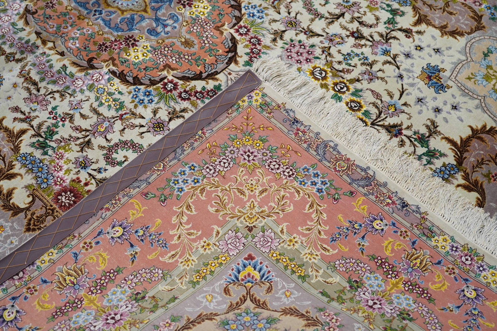 Late 20th Century Extremely Fine Persian Tabriz 70 Raj. Wool and Silk With a Silk Foundation Rug 5'3 - 10