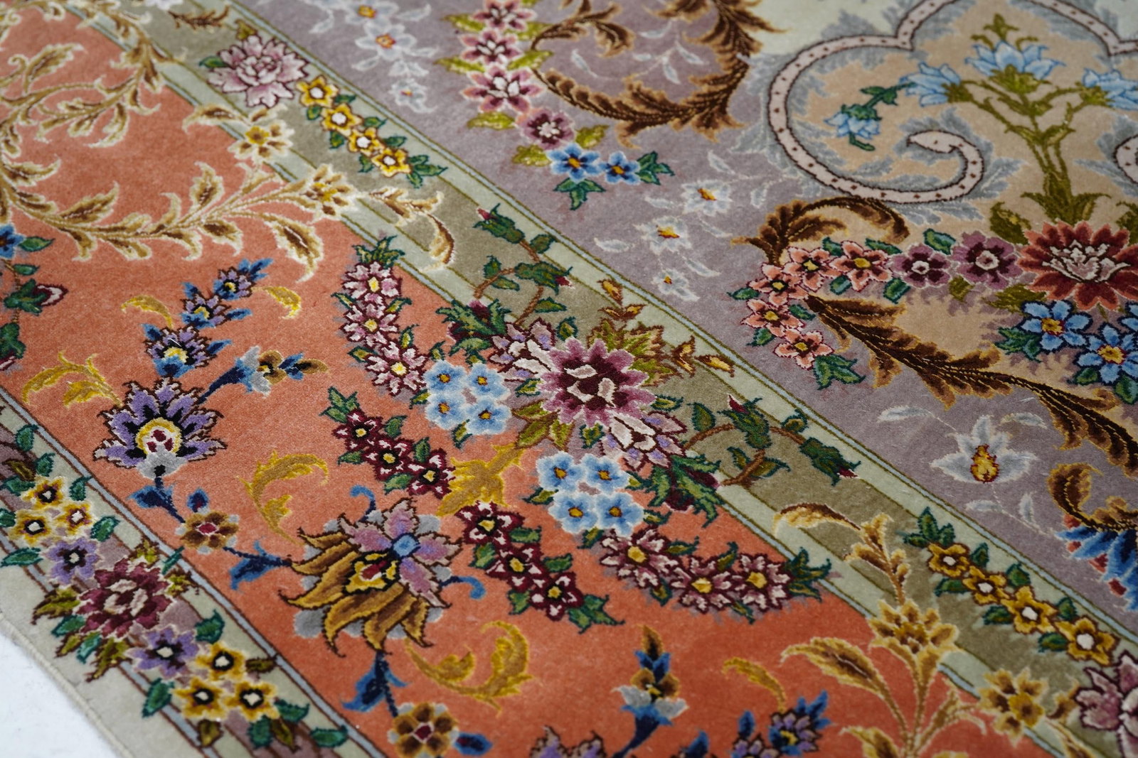 Late 20th Century Extremely Fine Persian Tabriz 70 Raj. Wool and Silk With a Silk Foundation Rug 5'3 - 4