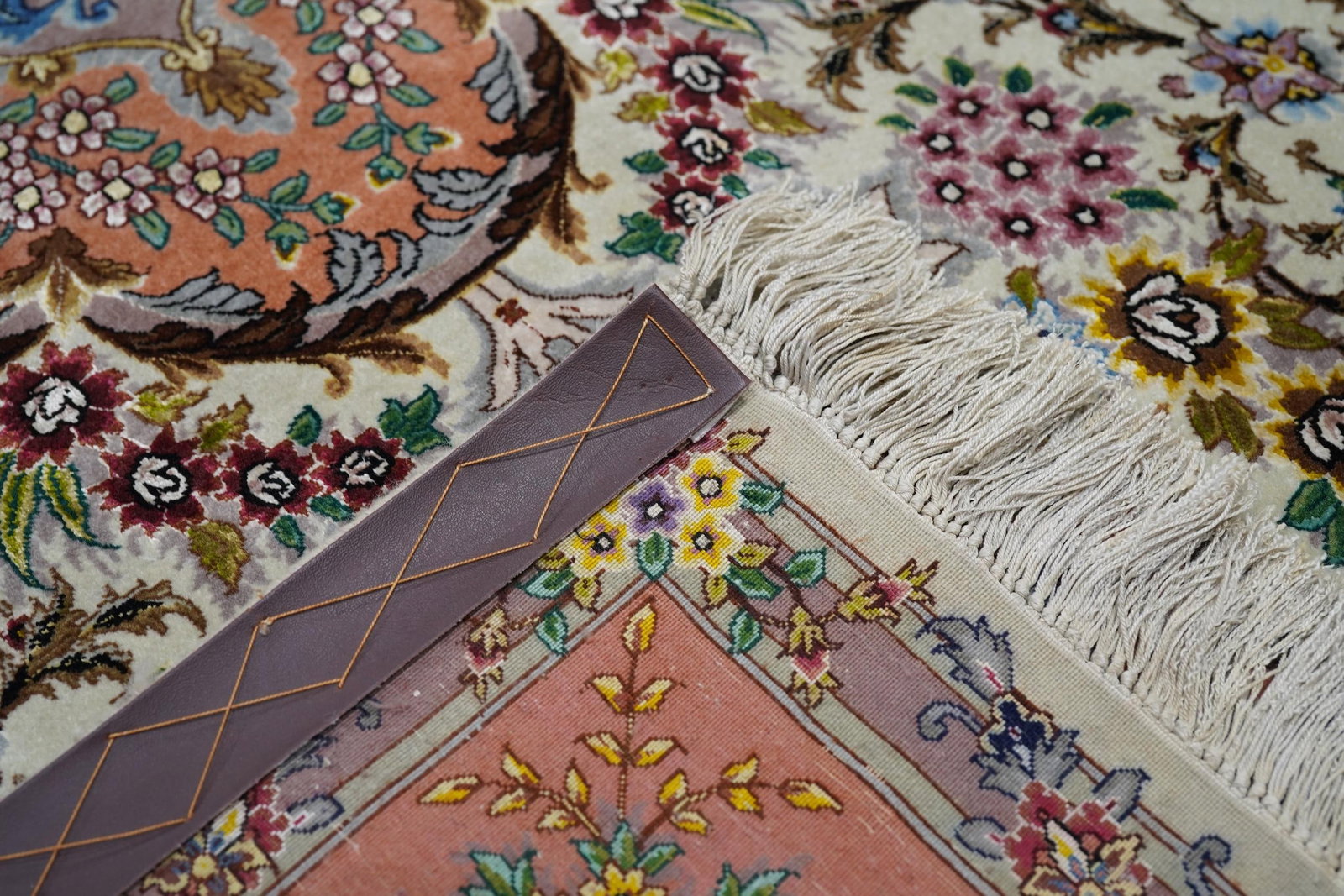Late 20th Century Extremely Fine Persian Tabriz 70 Raj. Wool and Silk With a Silk Foundation Rug 5'3 - 9