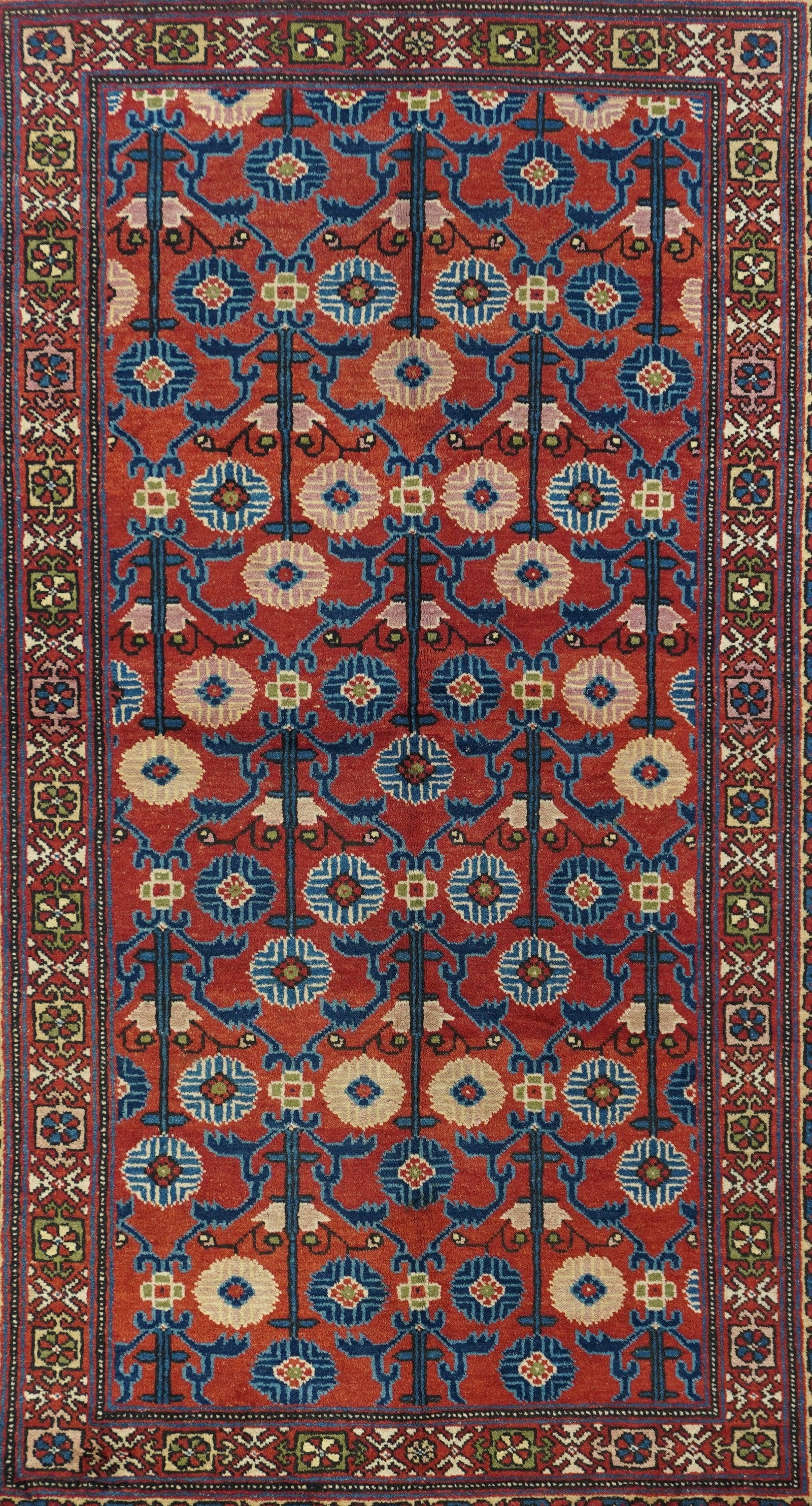 1940s Vintage Khotan Samarghand Rug 4'4'' X 7'4'' - 3