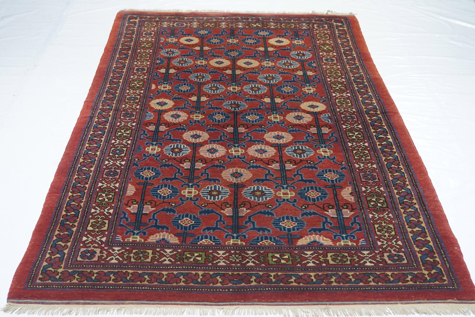 1940s Vintage Khotan Samarghand Rug 4'4'' X 7'4'' - 9