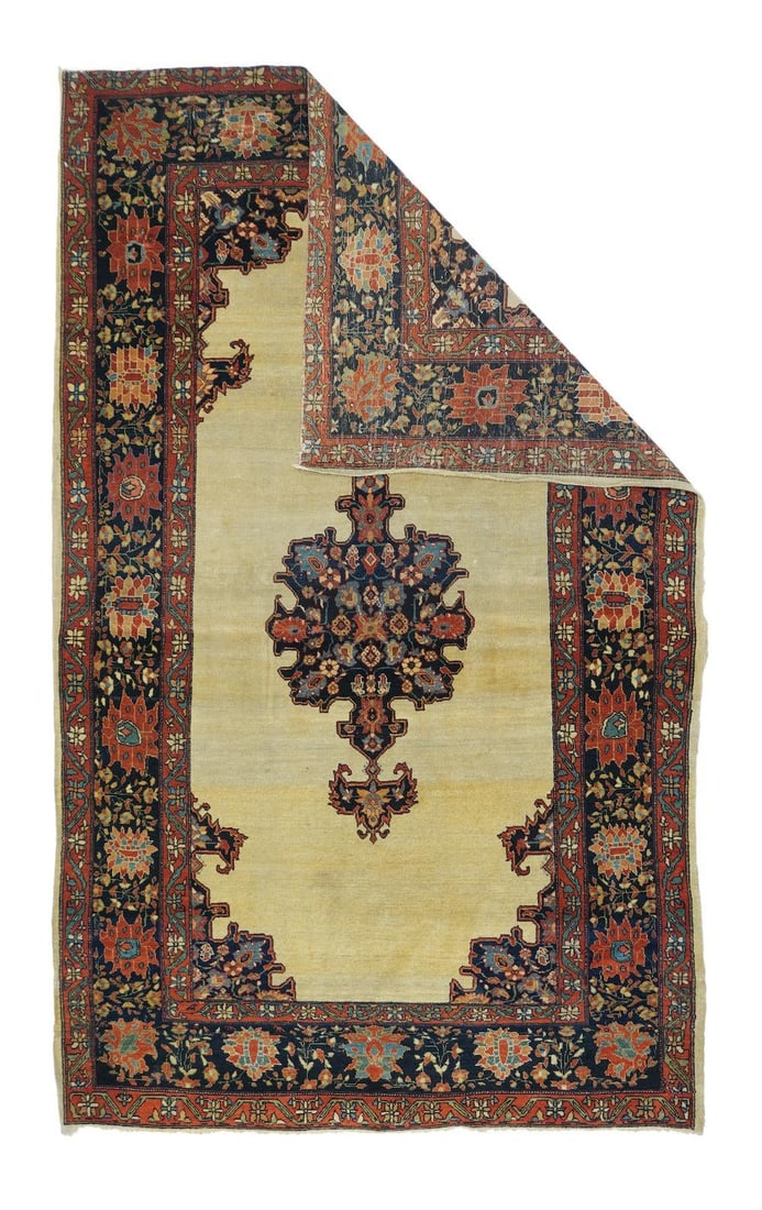 Late 18th Century Antique Farahan Sarouk Rug 4'1'' X 7'0'' - 2
