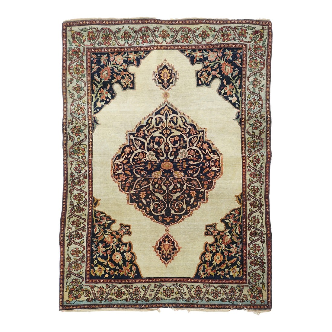 Late 18th Century Antique Sarouk Rug 4'2'' X 5'10'' (1 of 10)
