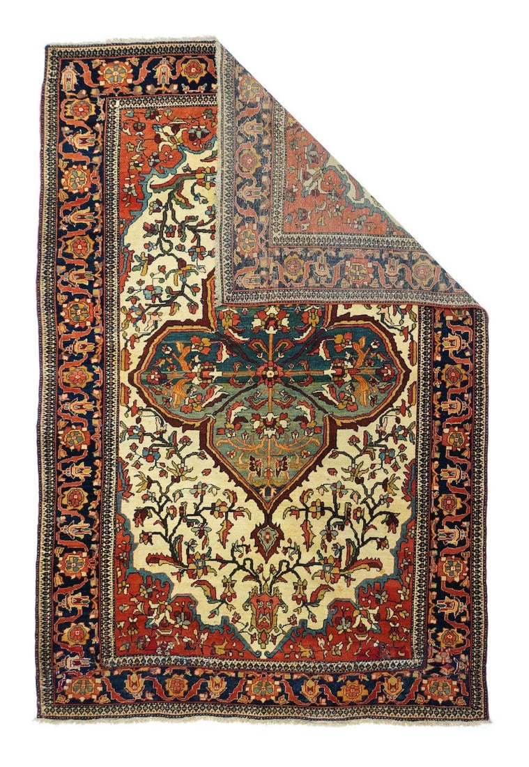 Antique Farahan Sarouk Rug 4'3'' X 6'7'' - 2