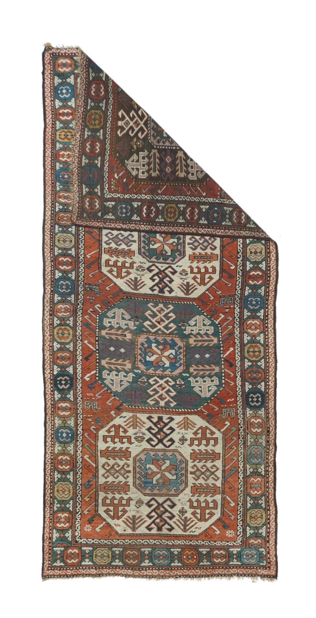 Antique Kazak Rug 4' X 9'5'' - 2
