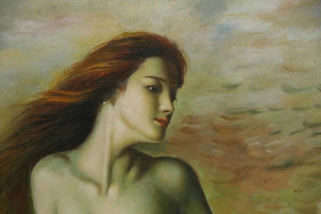 Mid 20th Century Woman in White with a Swan - 3