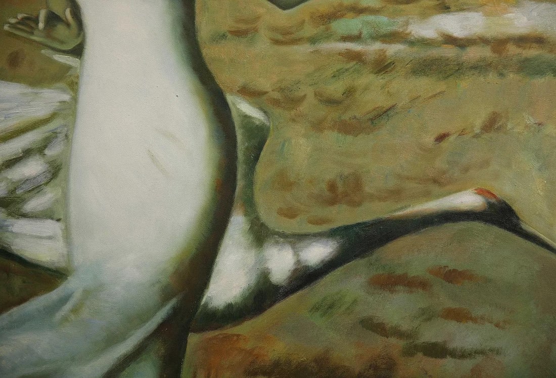 Mid 20th Century Woman in White with a Swan - 5