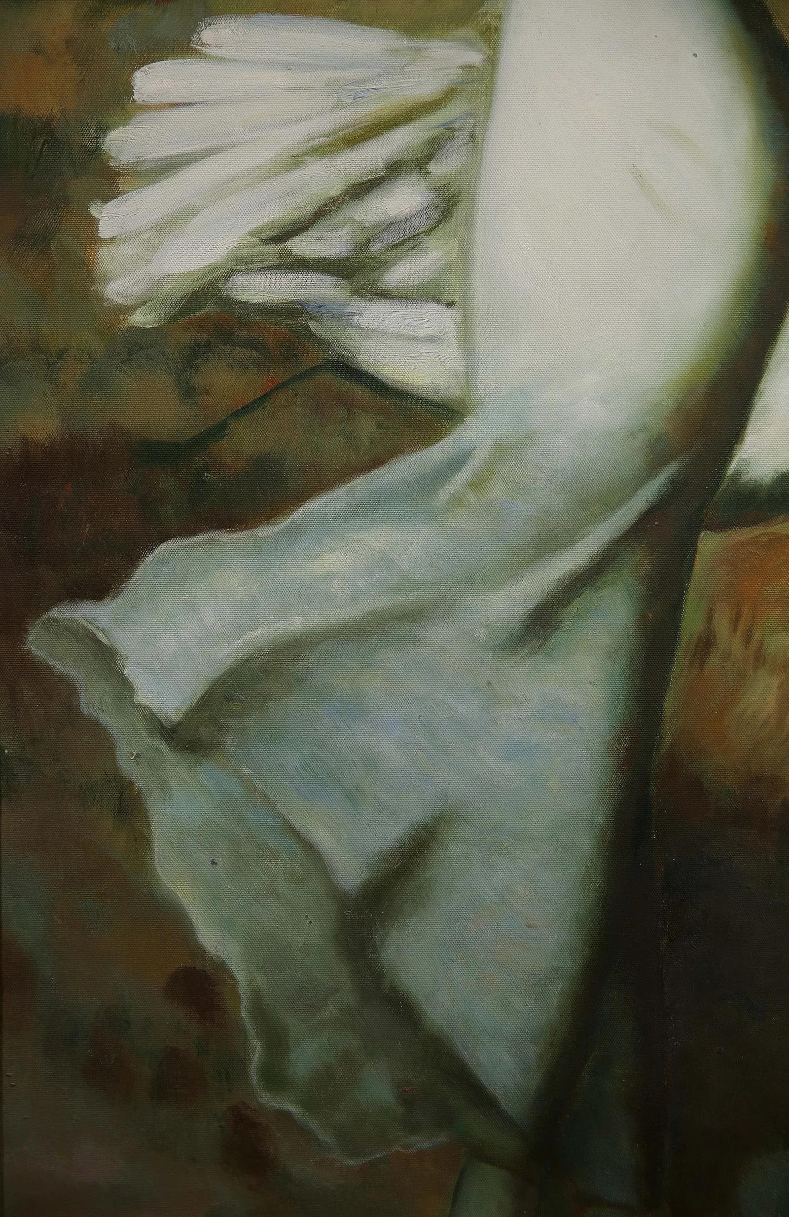 Mid 20th Century Woman in White with a Swan - 6