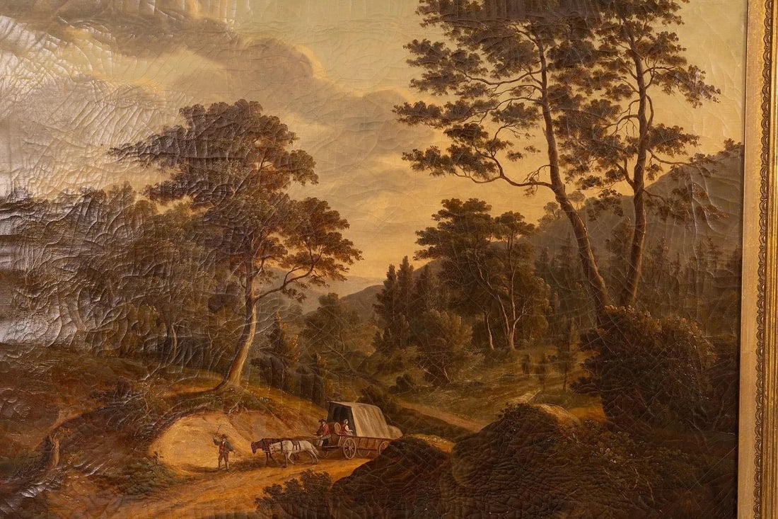 Mid 20th Century Wagon Going Across the Landscape - 3