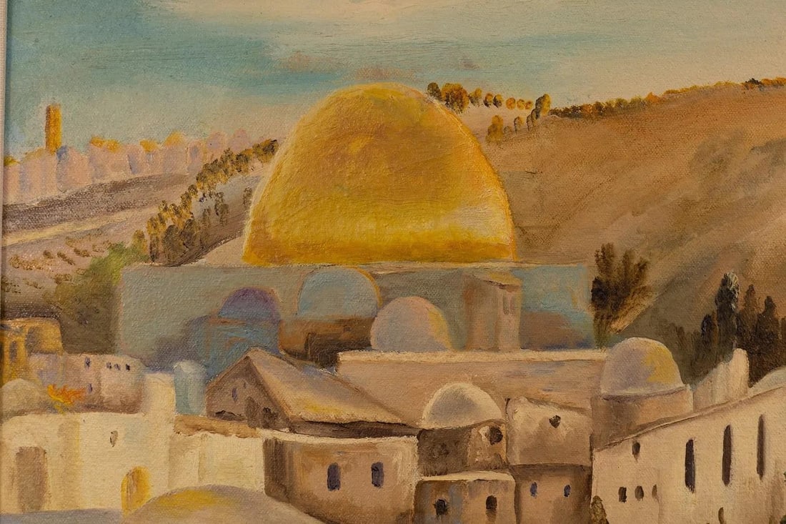 Mid 20th Century Painting of the Western Wall in Jerusalem - 4