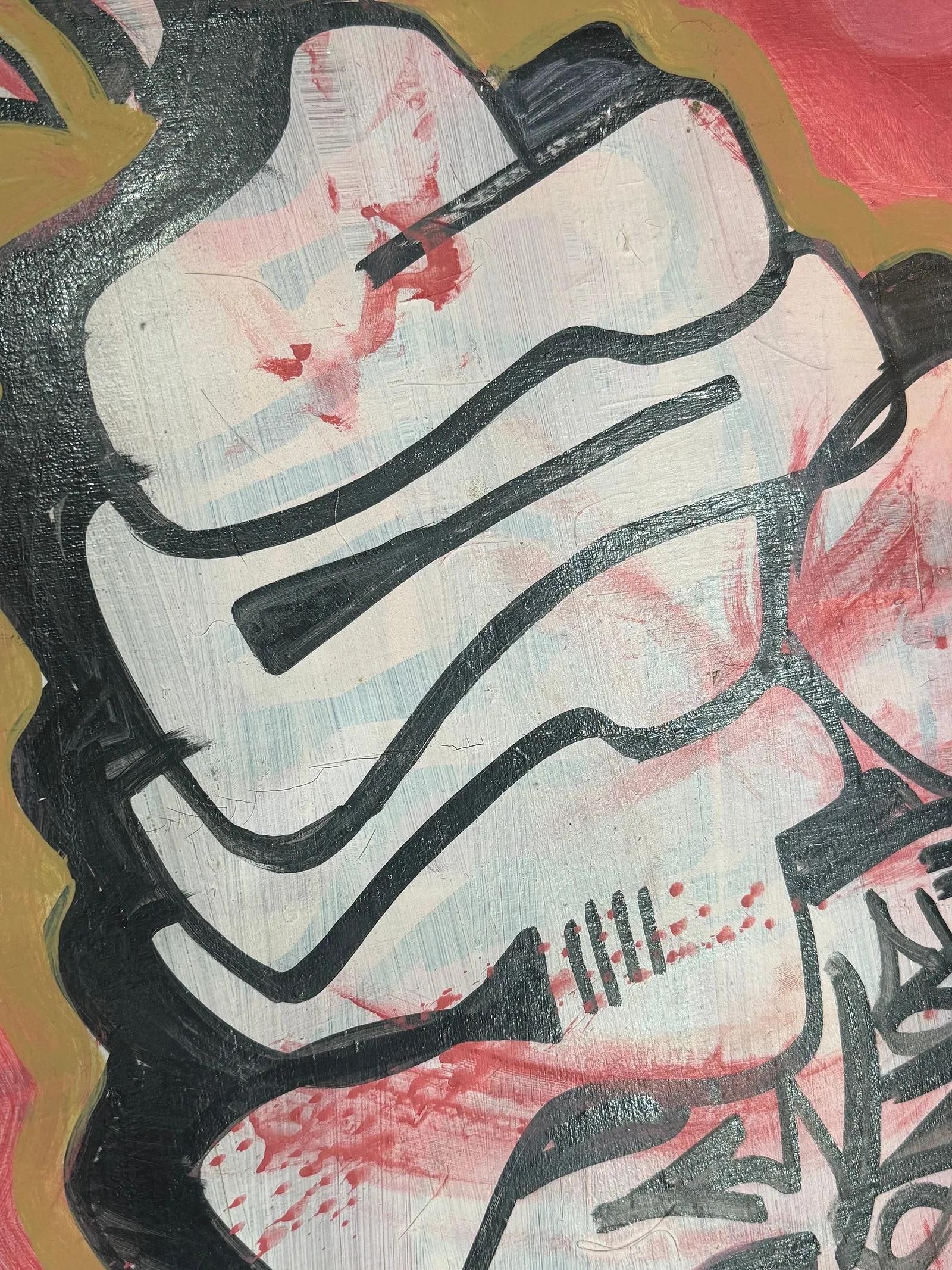 Mid 20th Century Graffiti-Style Canvas Painting - 4
