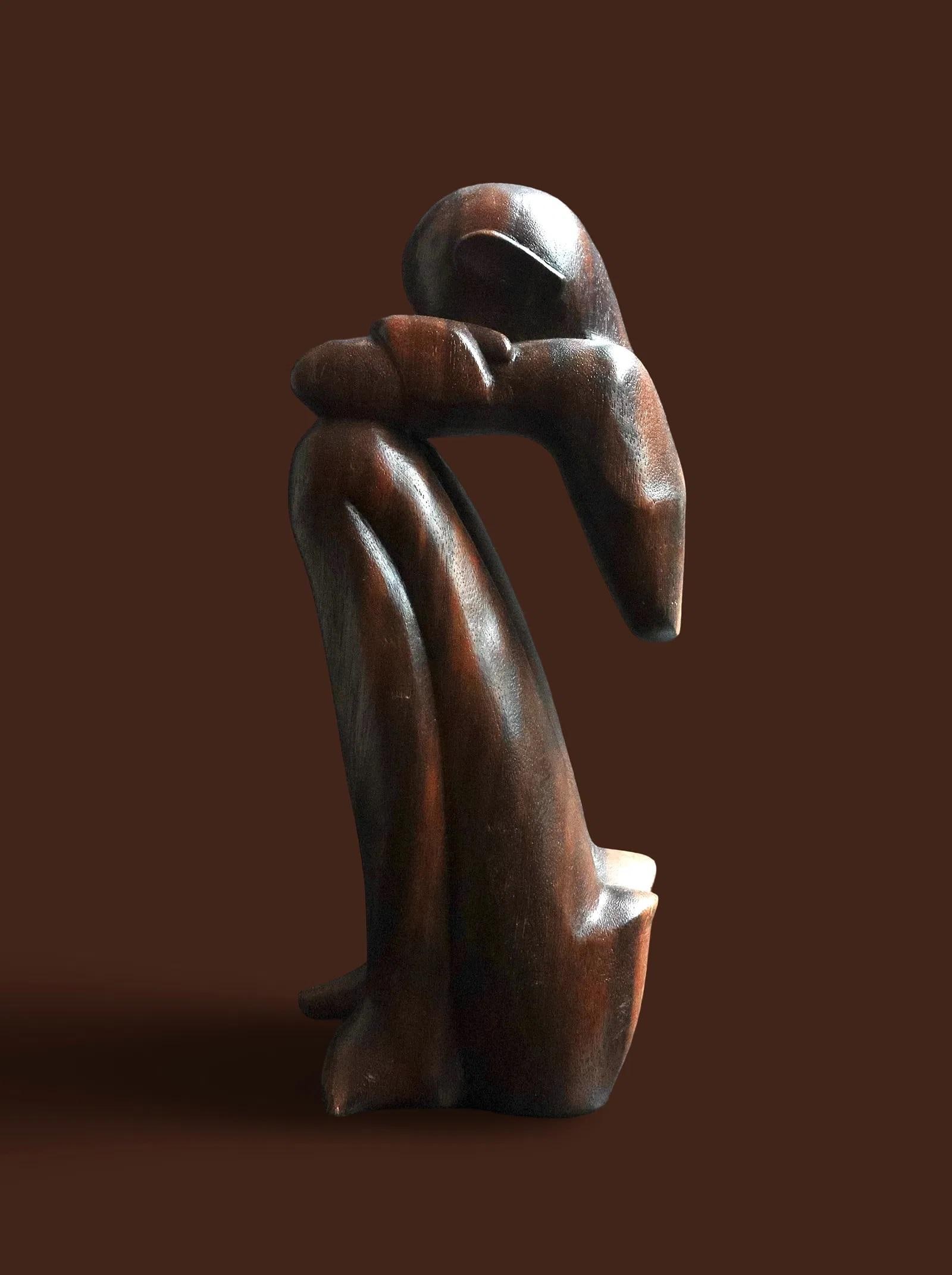 Mid 20th Century African Thinker Sculpture - 2