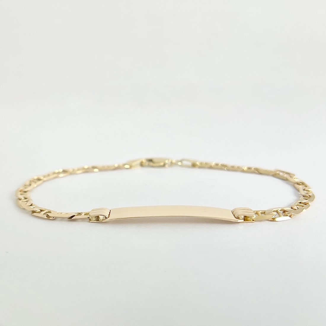 Anchor Chain Nameplate ID Bracelet 14K Yellow Gold, 7 Inches, 4.87 Grams - 6