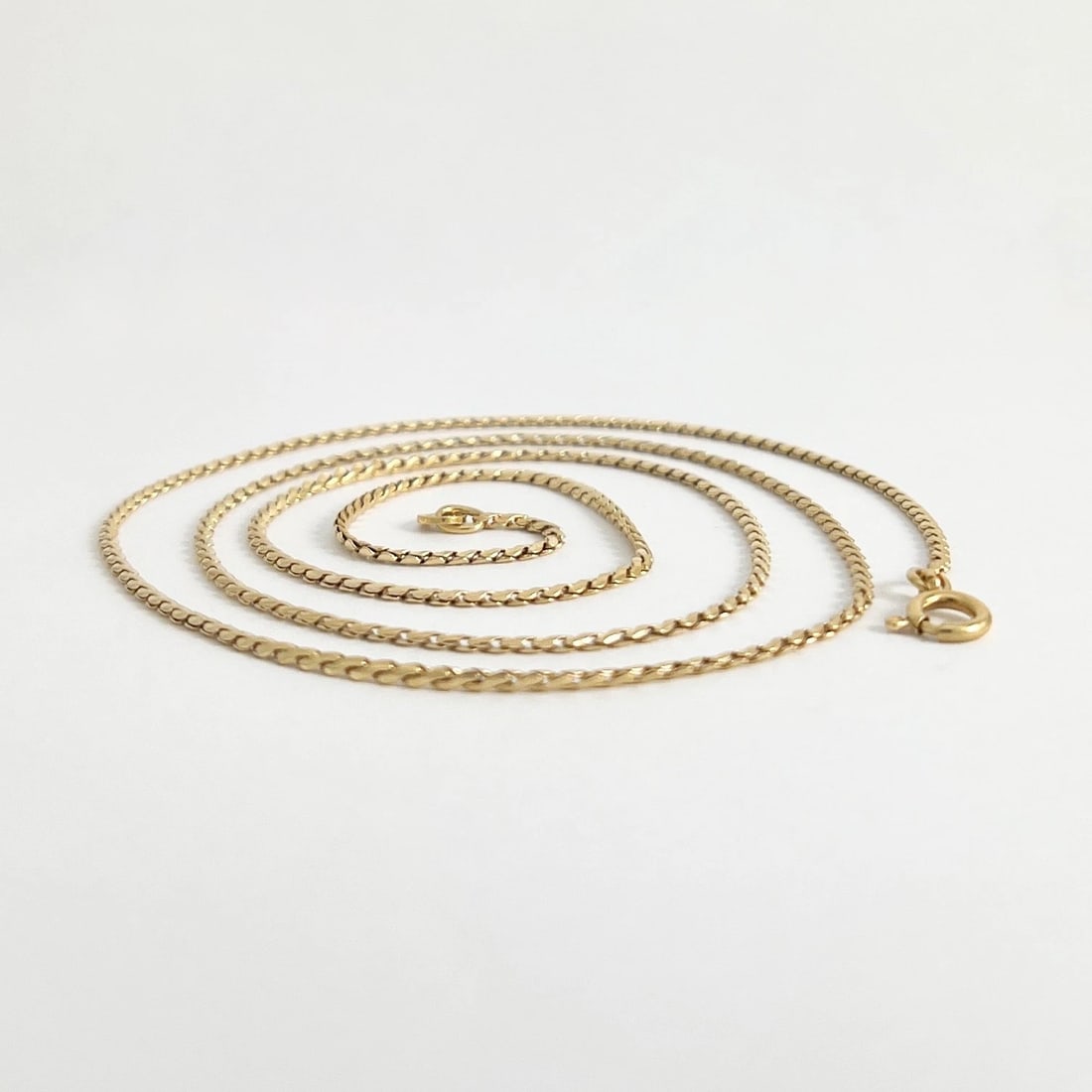 UNOAERRE Italian Thin S-Link Chain Necklace 18K Yellow Gold, 23 Inches, 6.77 Gr - 5