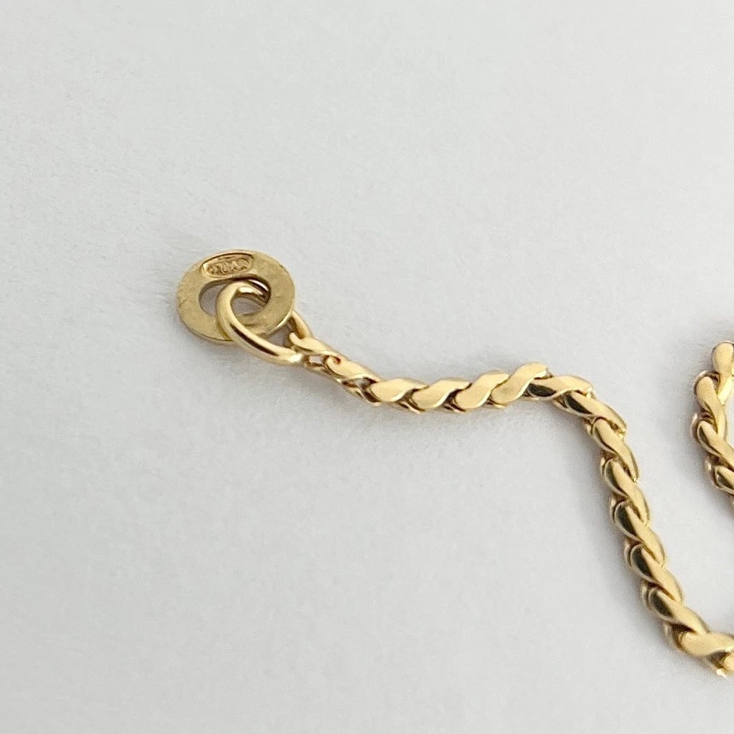 UNOAERRE Italian Thin S-Link Chain Necklace 18K Yellow Gold, 23 Inches, 6.77 Gr - 7