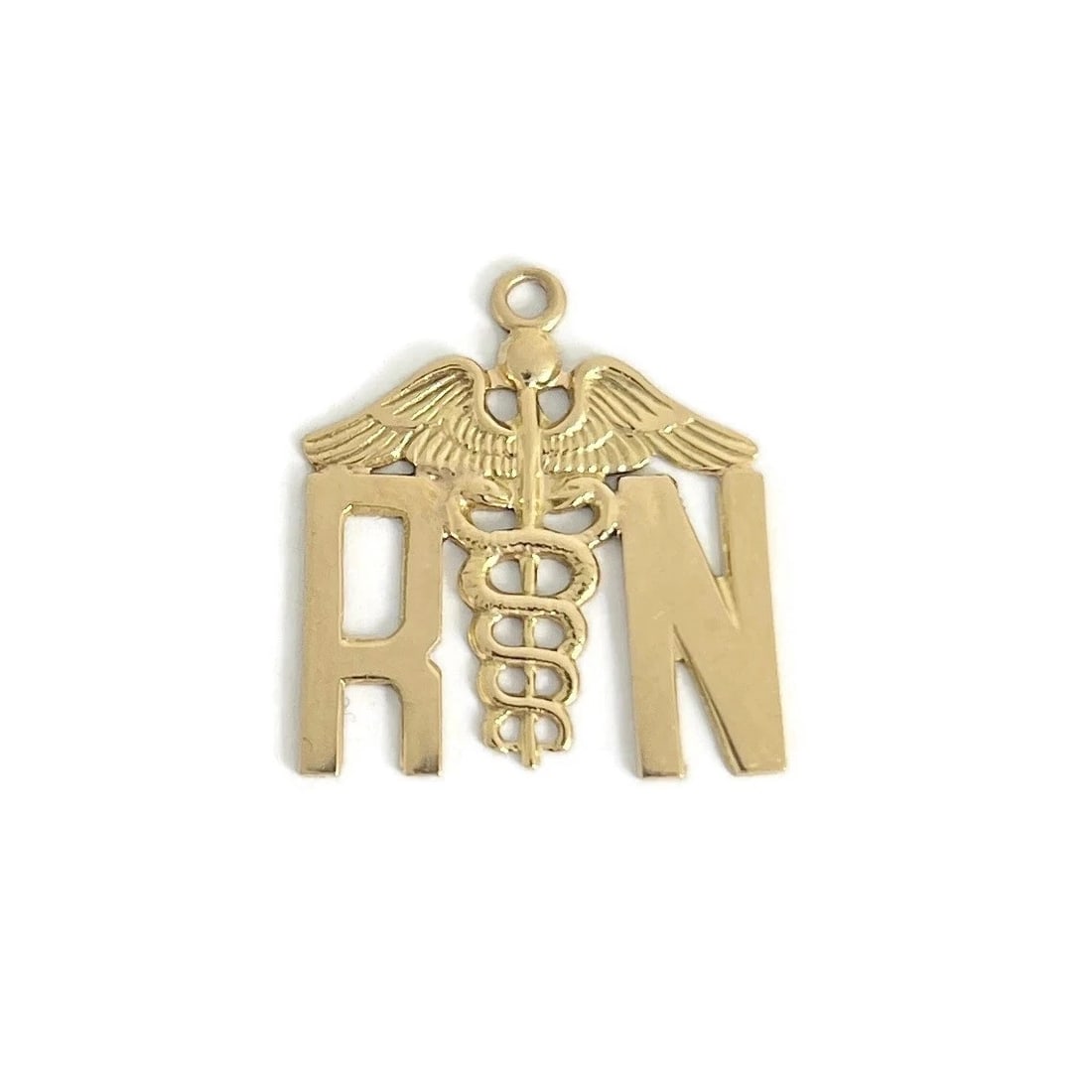 Estate RN Registered Nurse Charm Necklace Pendant 14K Yellow Gold, 1.03 Grams: Estate RN Registered Nurse Charm Necklace Pendant 14K Yellow Gold, 1.03 Grams This is an amazing pendant that can be worn on the necklace chain of your choice. Please let us know if you have any quest