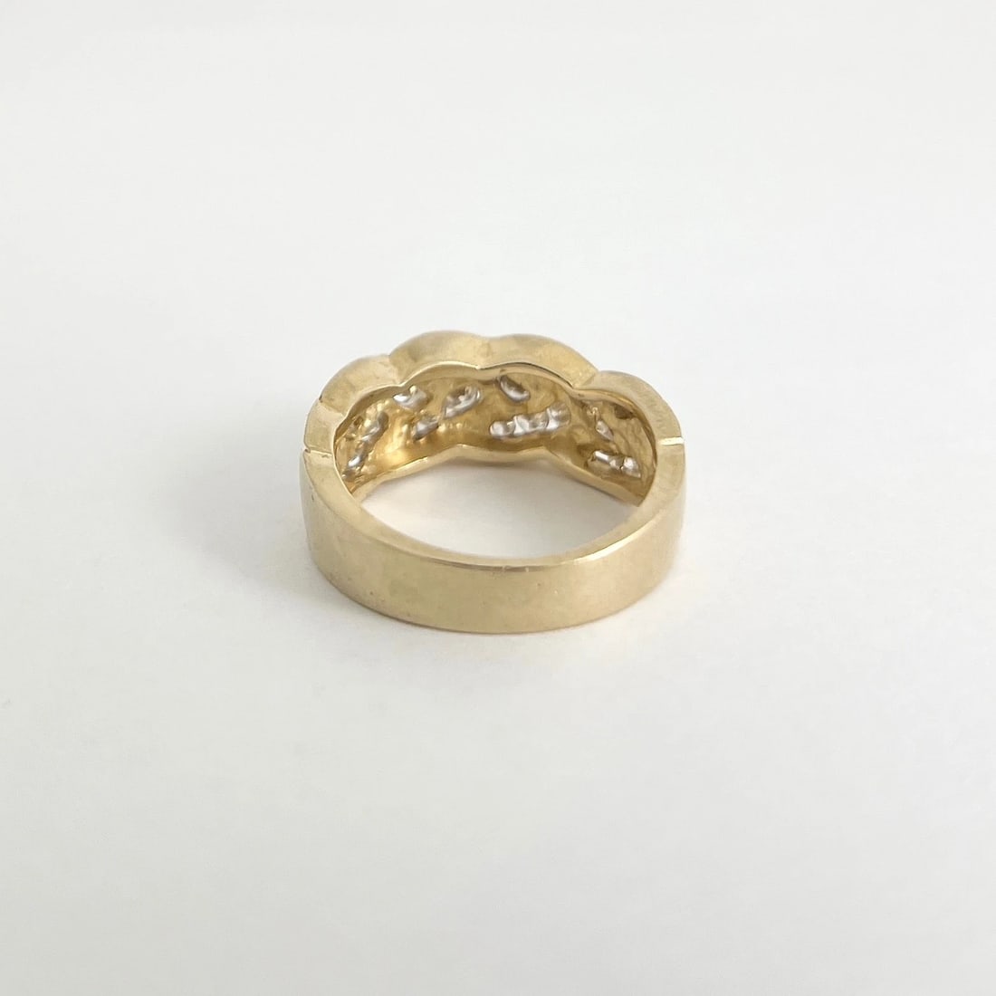 Estate Channel Set Diamond Woven Braided Ring 14K Yellow Gold, 5.99 Grams - 7